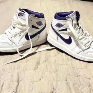 Nike White and Purple High-Tops